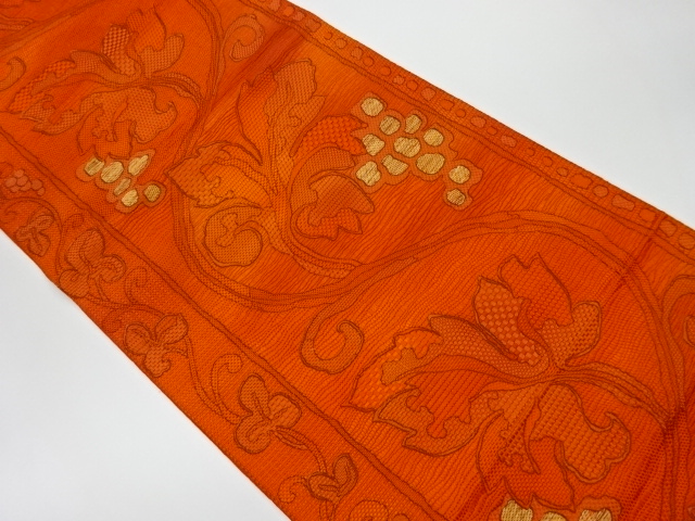JAPANESE KIMONO / VINTAGE NAGOYA OBI / CHIKUZEN HAKATA / WOVEN GRAPE